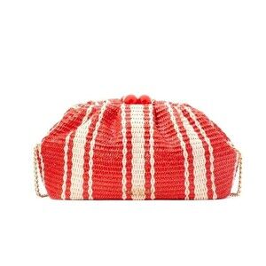 New Kate Spade Scrunchy Convertible Clutch Heirloom Straw